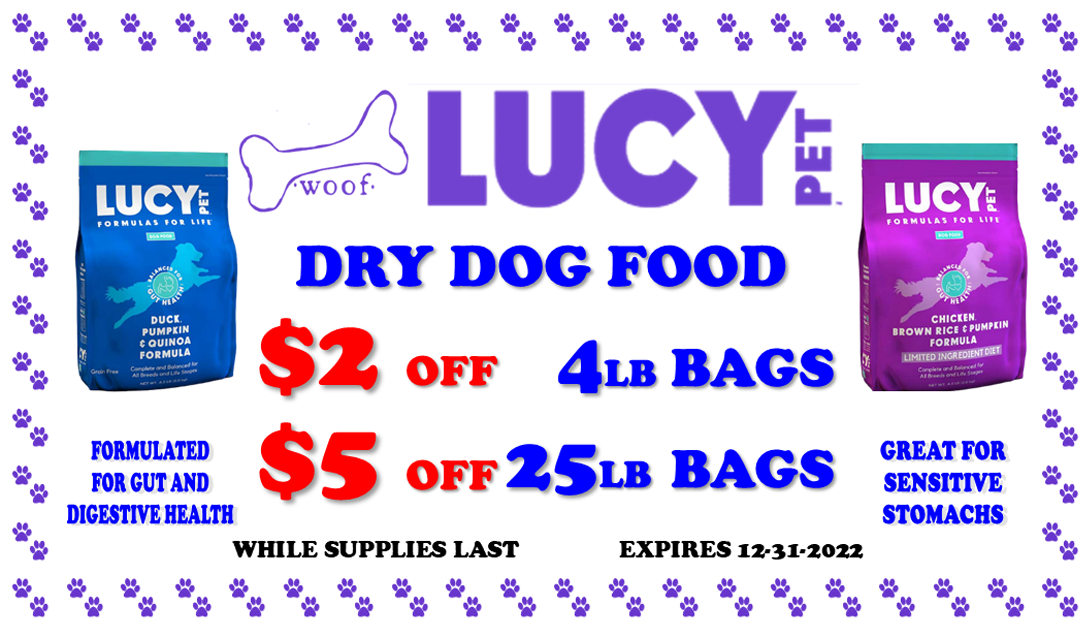 lucy pet dry dog food sale coupon