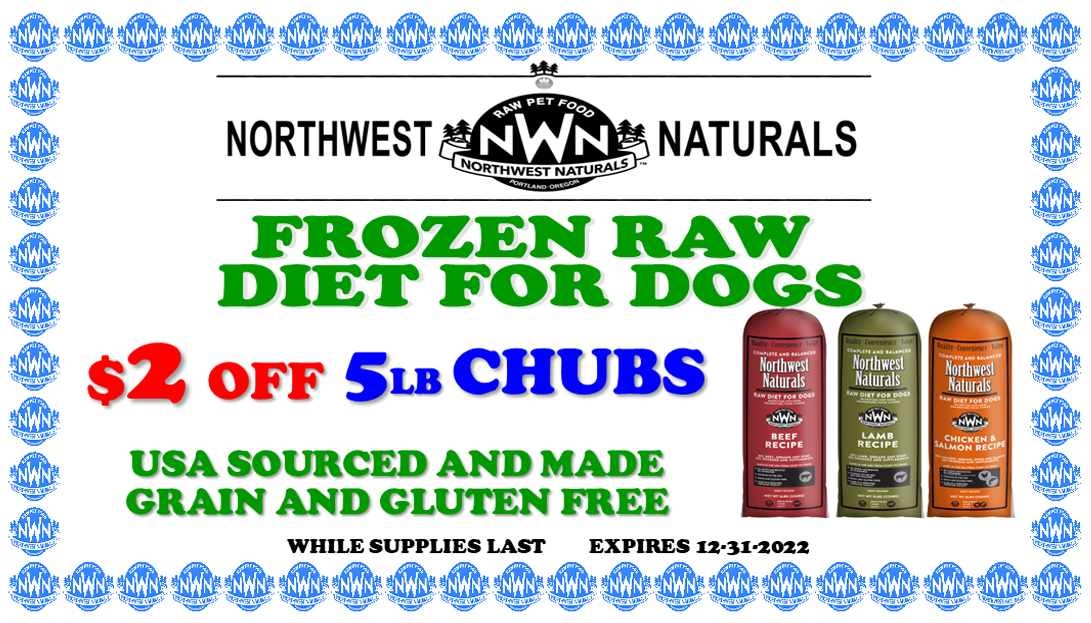 northwest naturals frozen raw chubs dog food sale coupon