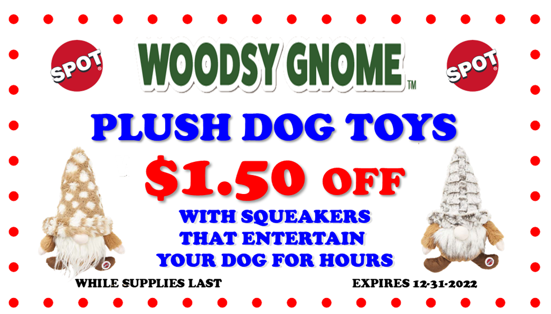 spot woodsy gnome plush toys dog sale coupon